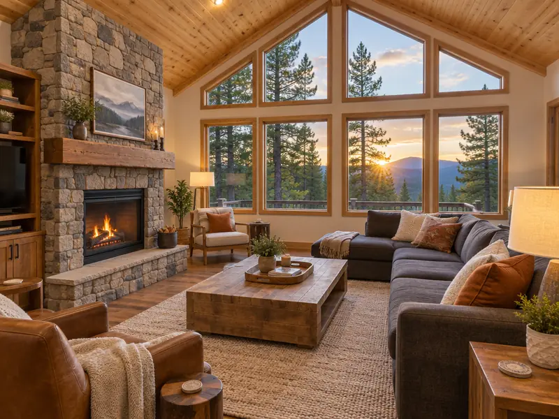 Example mountain cabin after: bright, straight, well-composed photo