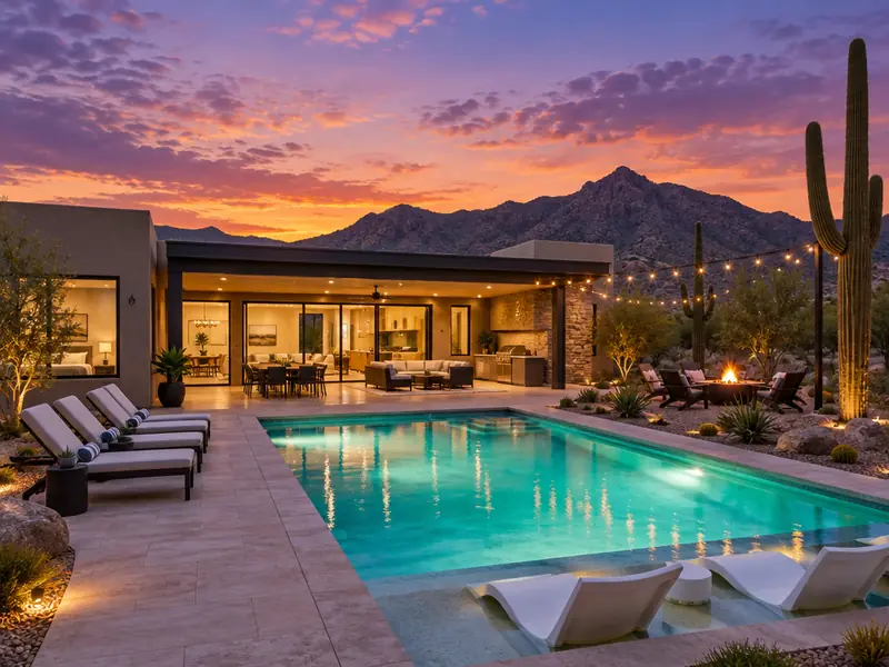 Example desert home after: bright, straight, well-composed photo